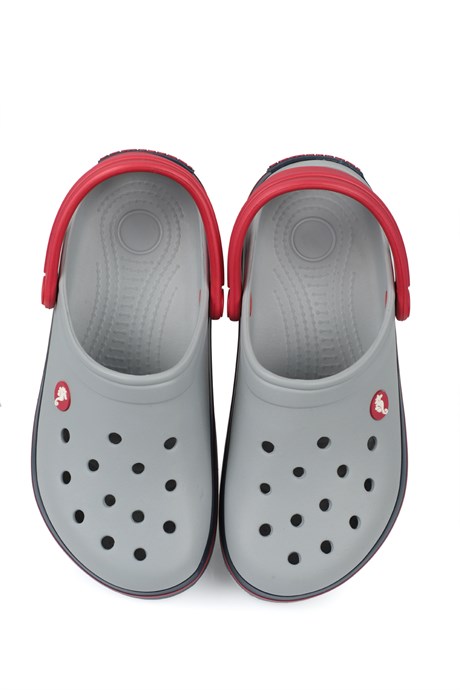 Ippocampo Açık Gri - Lacivert / Kırmızı Unisex Sabo Sandalet Terlik |  Caponestore