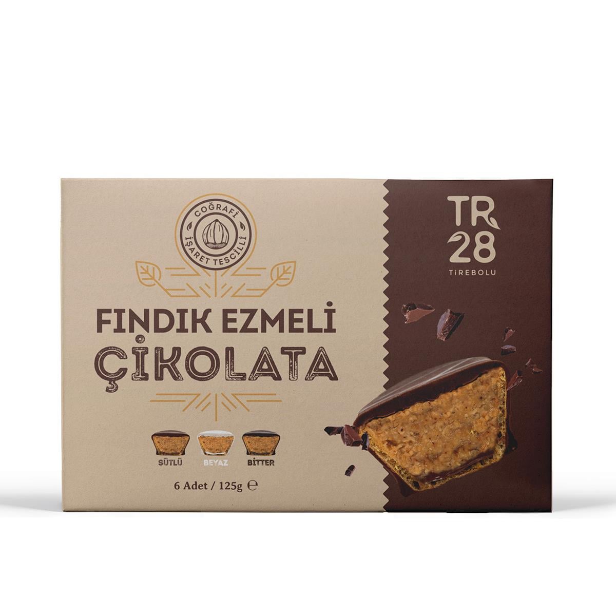 TR28 Fındık Ezme Dolgulu Çikolata 6'lı