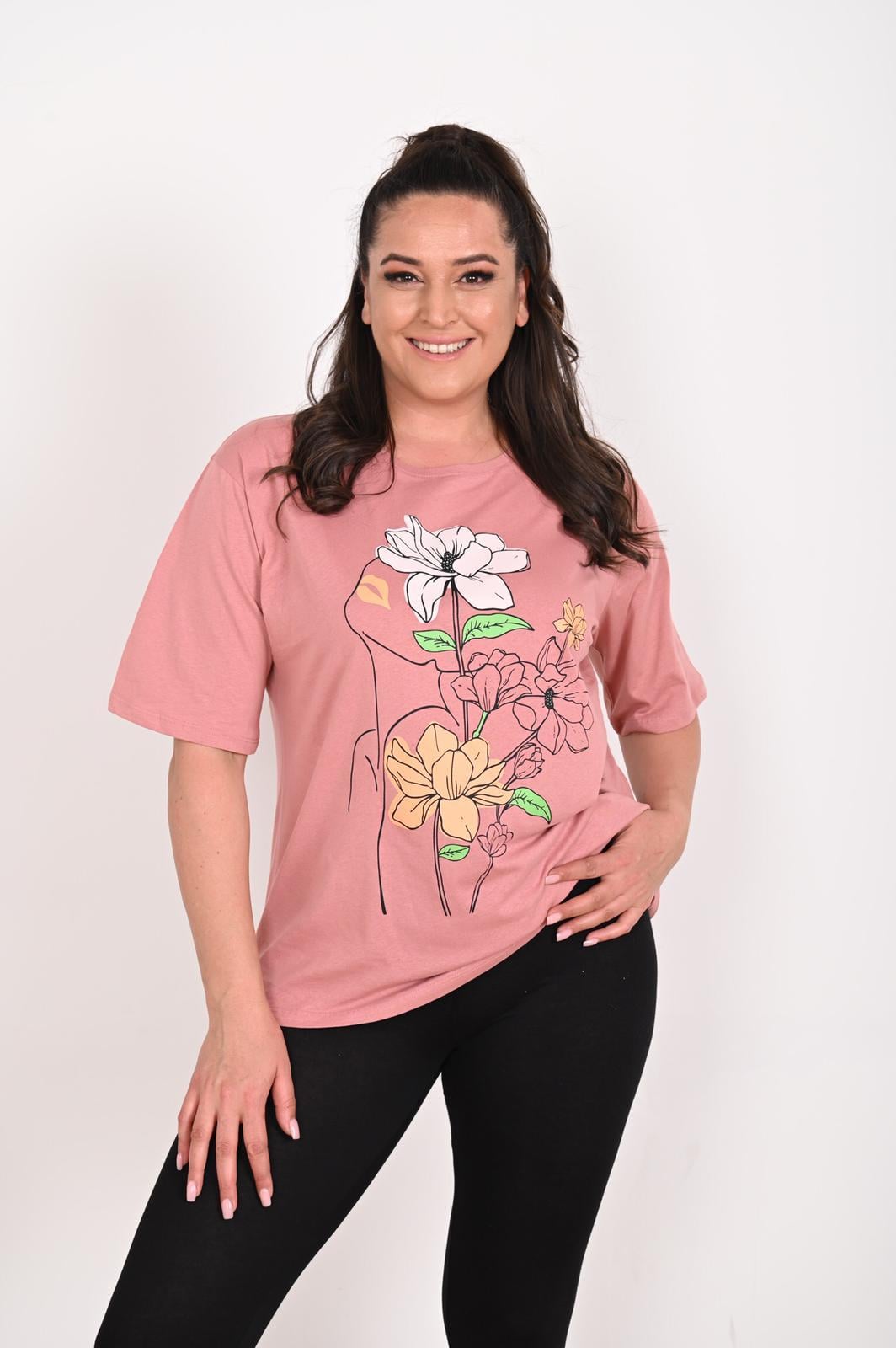 Bisiklet Yaka Baskılı Tshirt 9904