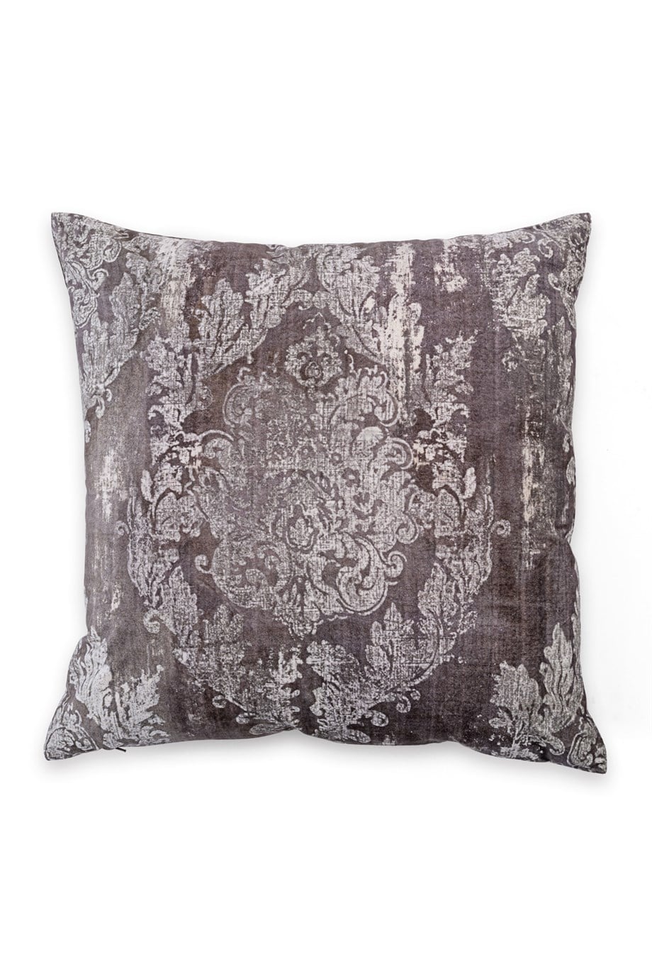 Stone Vizon Polyester Kadife Üstü Dijital Damask Desen Baskılı Arkası Düz 50x50 cm Kare Kırlent Kılıfı