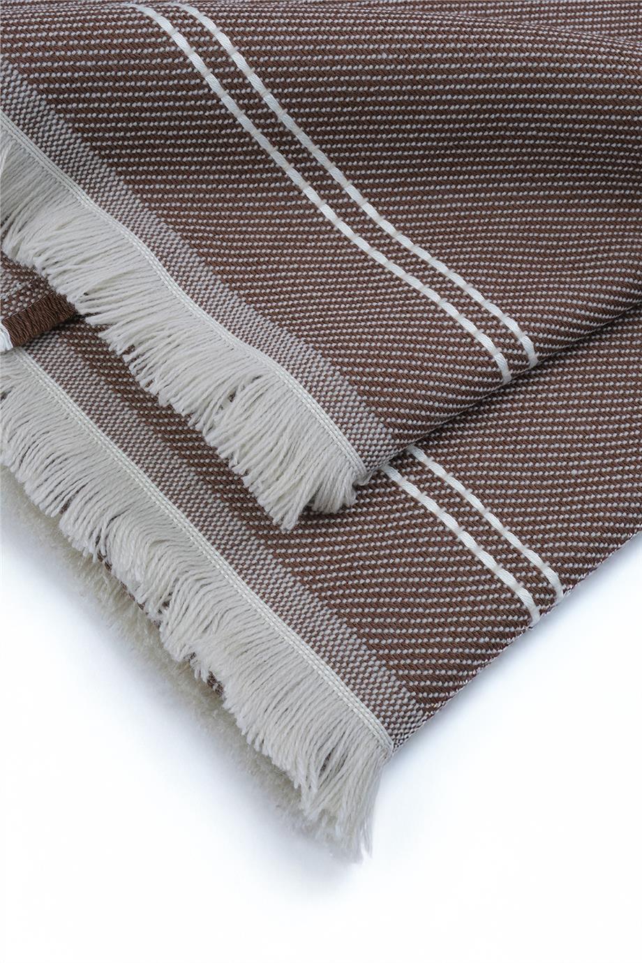 Bambu Kahverengi / Bordo Koltuk Şalı