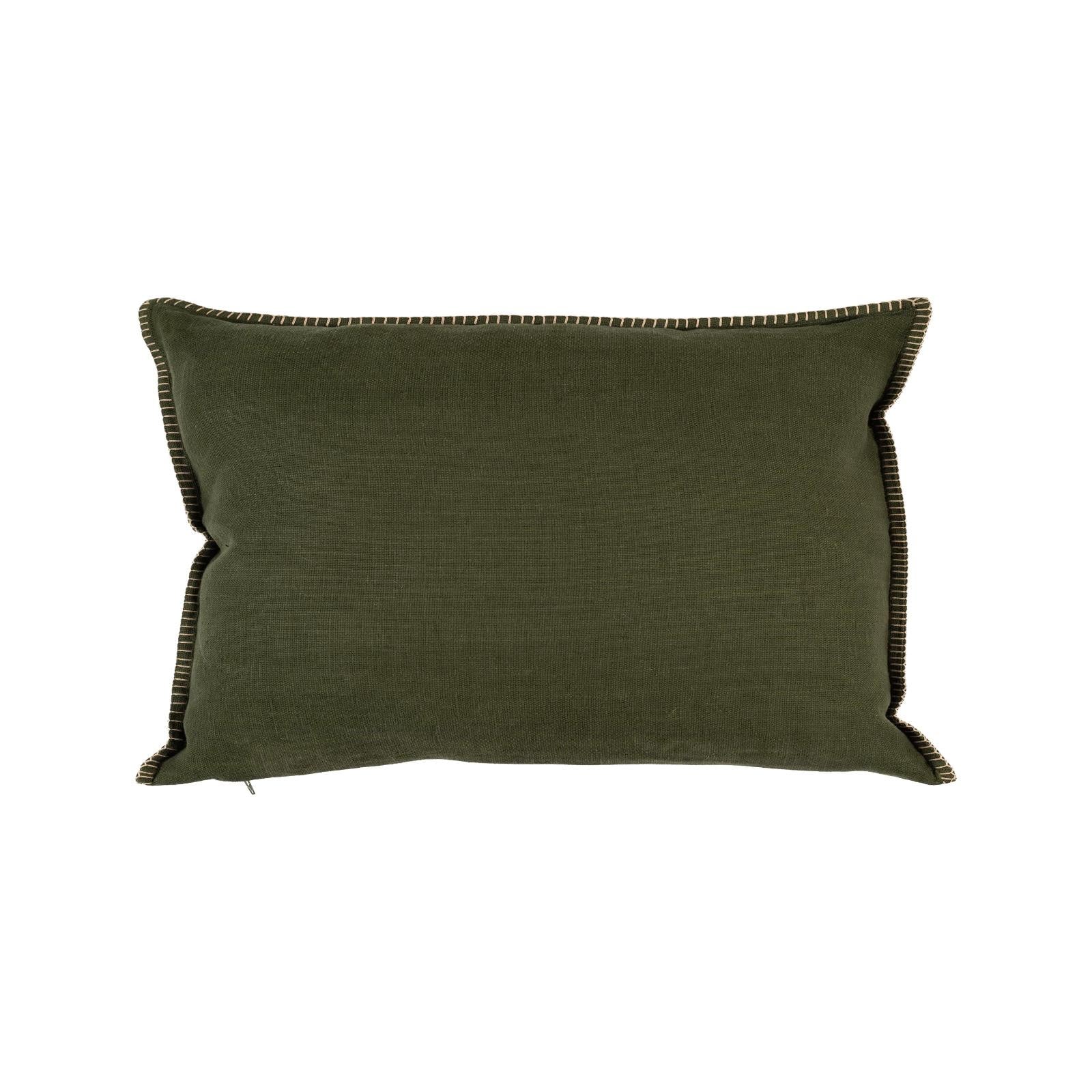 Yılbaşı Koyu Yeşil Çoban Dikişli 35x50 cm Kırlent Kılıfı Koyu Yeşil 