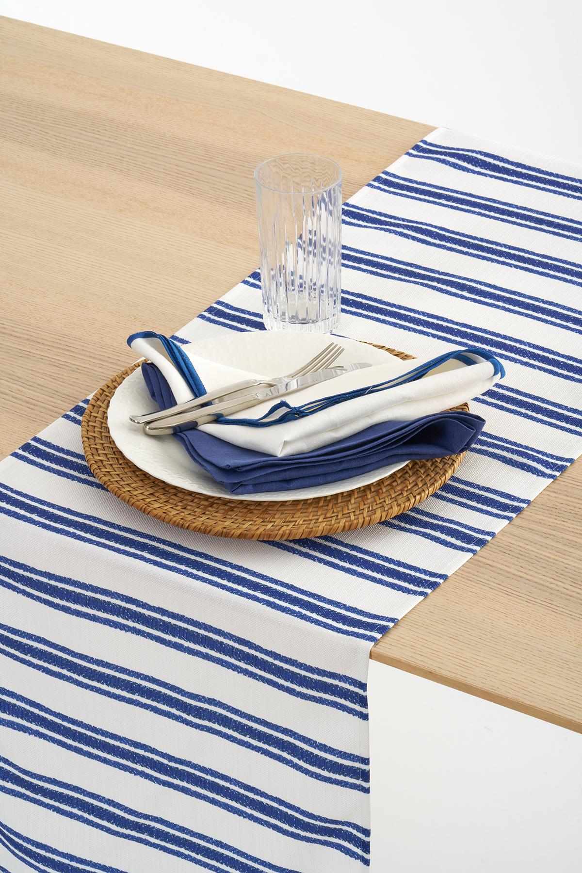 Mavi / Beyaz Marin Masa Bandı