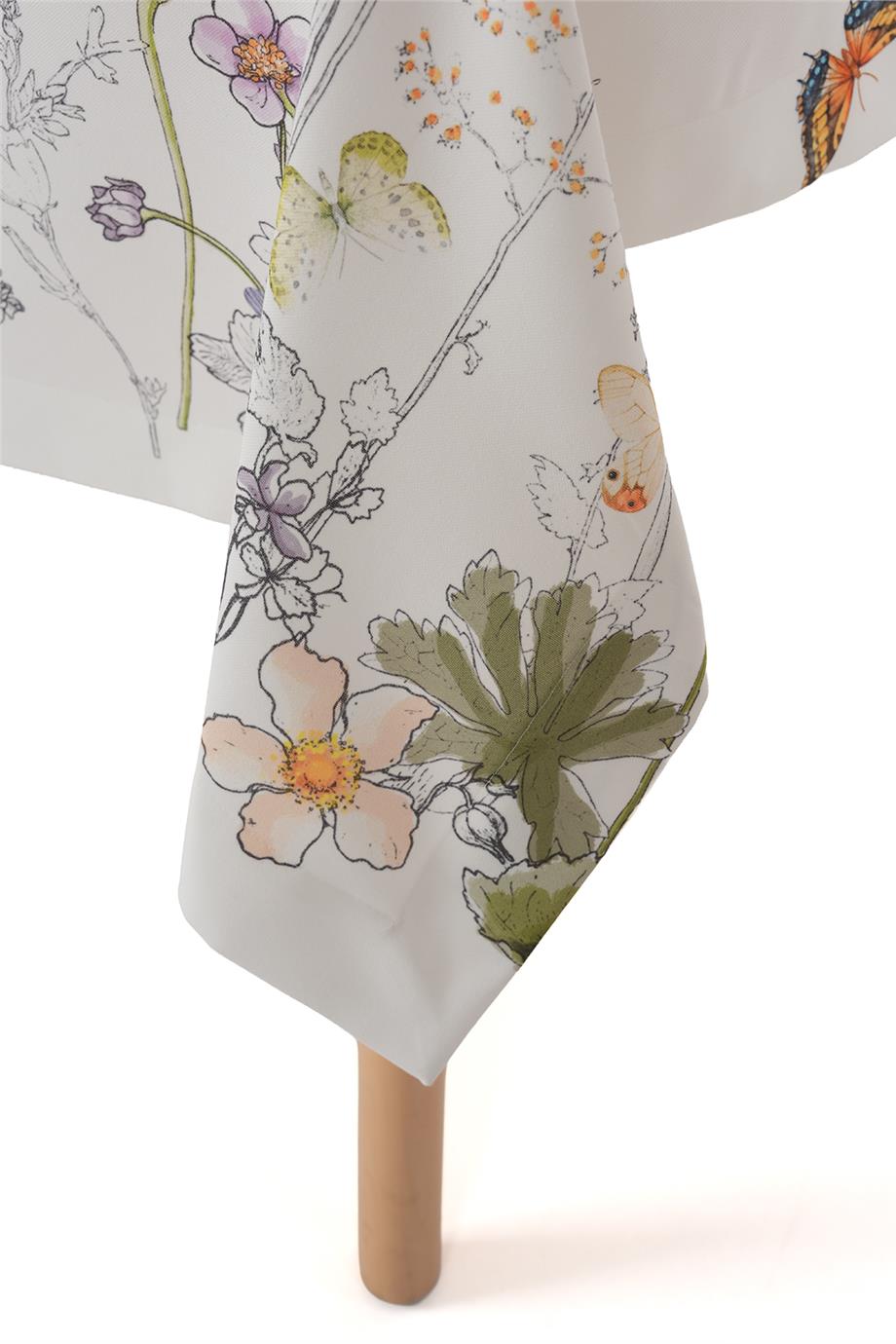 Multi Flower Çiçek Desenli Renkli Masa Örtüsü