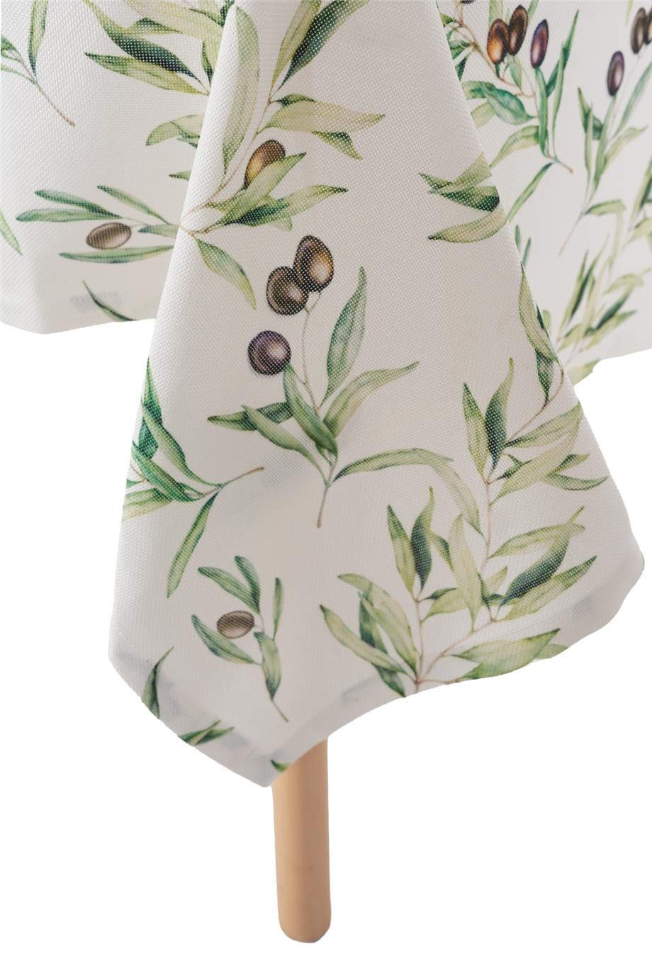 Multi Flower Zeytin Dalı Yeşil Masa Örtüsü