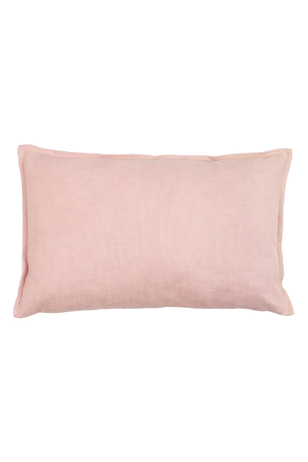 Romantic Floral Pembe Keten Kırlent Kılıfı 
