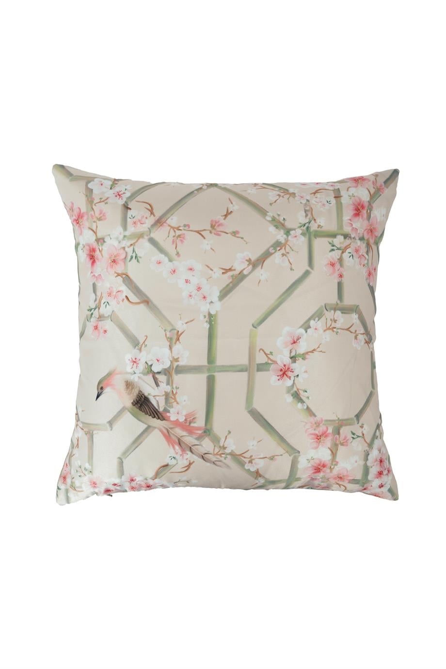 Romantic Floral Pembe Kırlent Kılıfı