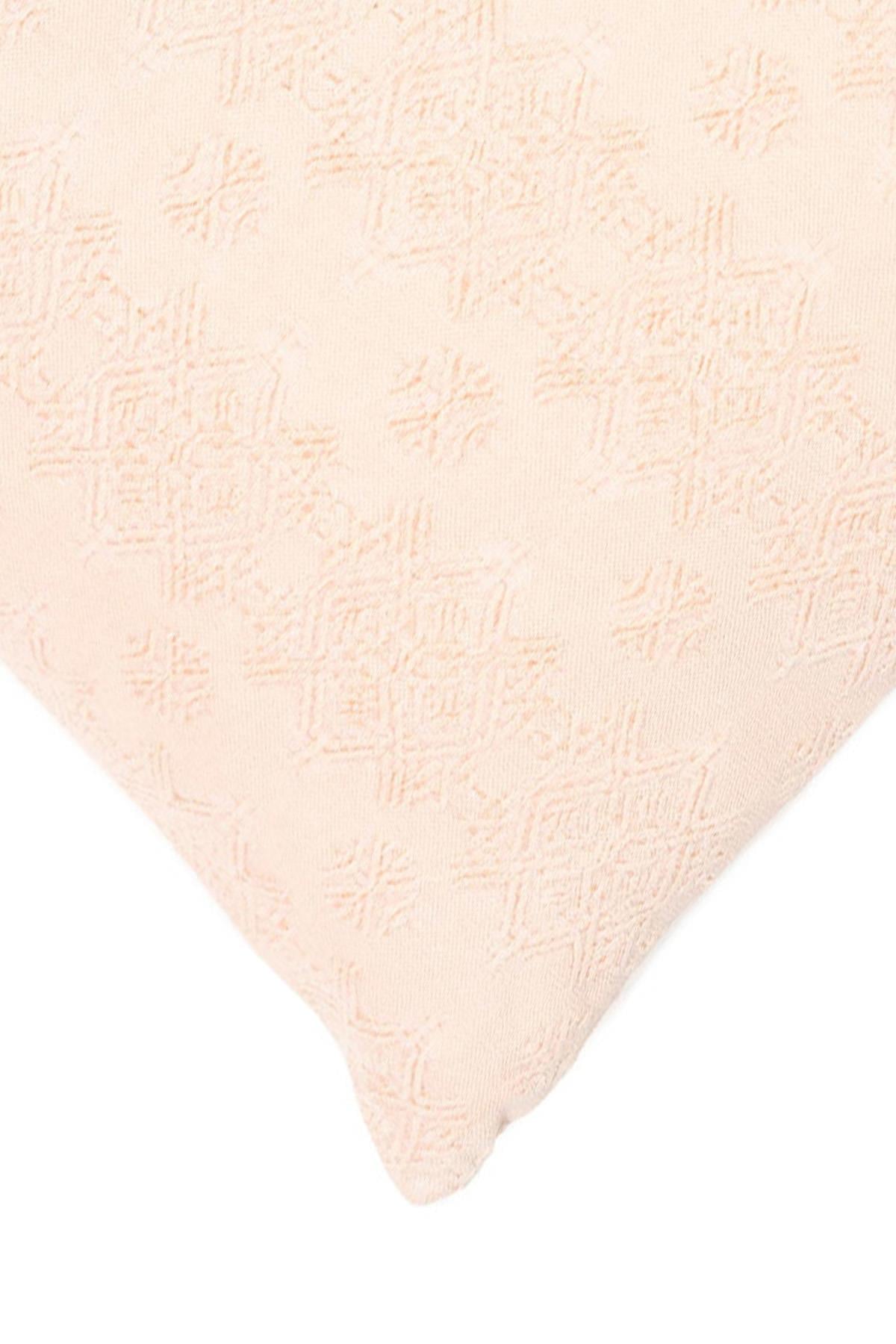 Romantic Floral Toz Pembe Pudra Şönil 45*45 cm Kare Kırlent Kılıfı