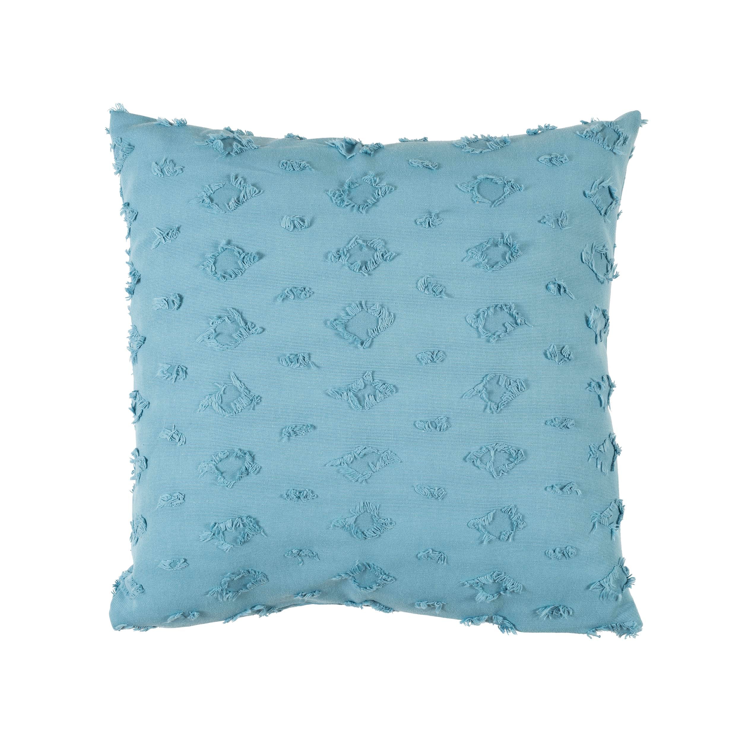 Aqua Marine Turkuaz Kesmeli 45*45 cm Kare Kırlent Kılıfı