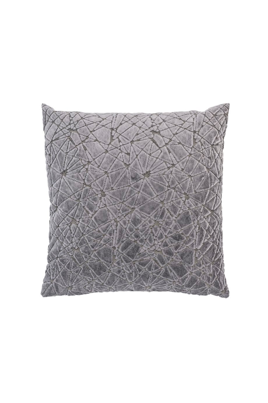 Stone Geometrik Desenli Antrasit Kadife 45x45 cm Kırlent Kılıfı 