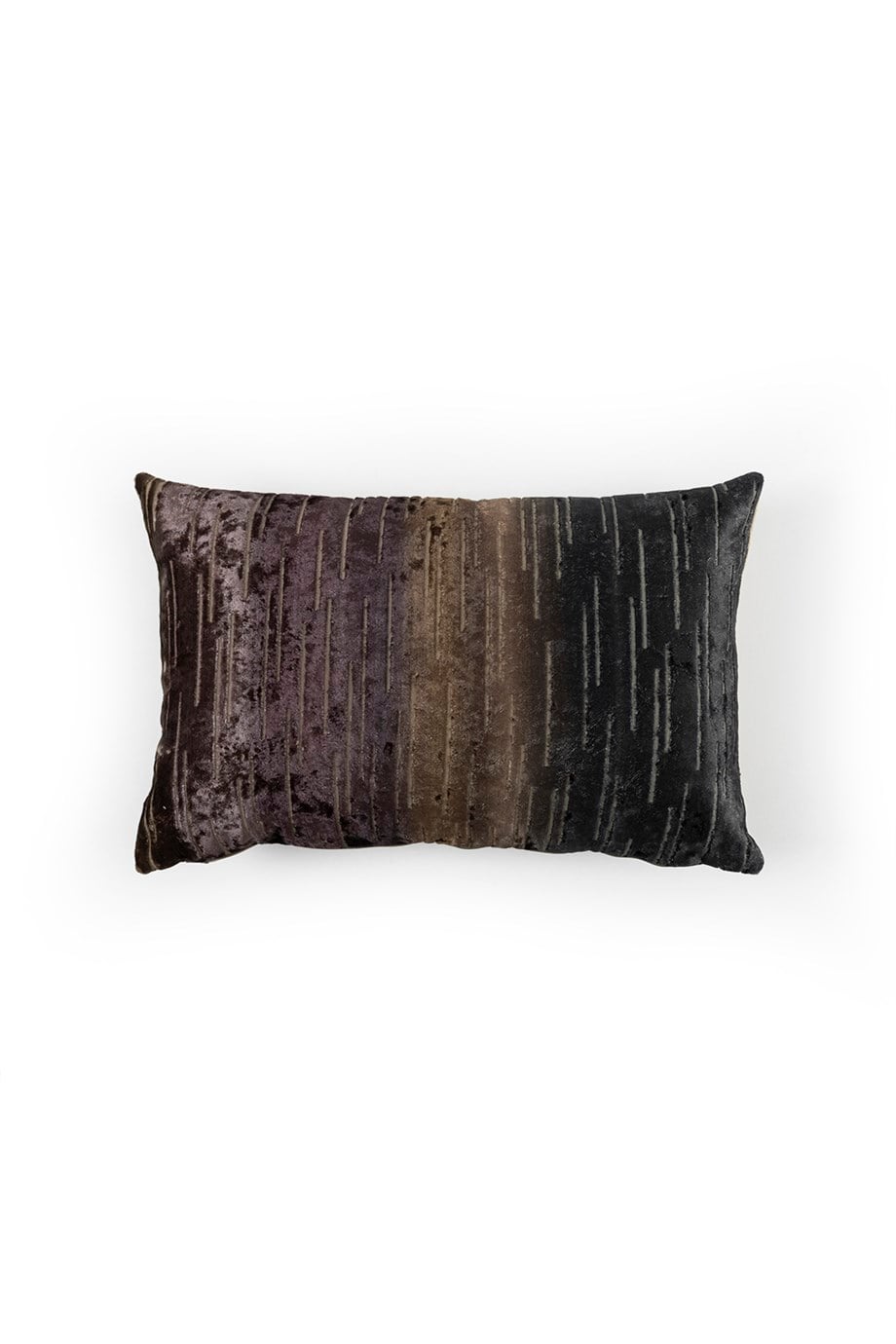 Warm Winter Kadife Batik Boyalı Hardal Vizon Renklerinde Çizgi Desenli 35x55 cm Dikdörtgen Kırlent Kılıfı