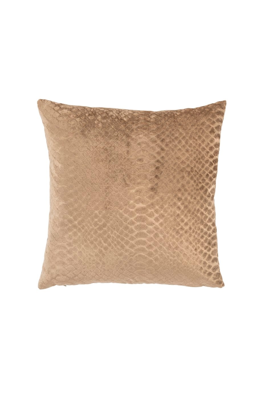 Warm Winter Krokodil Baskılı Kahverengi Kadife 45x45 cm Kare Kırlent Kılıfı