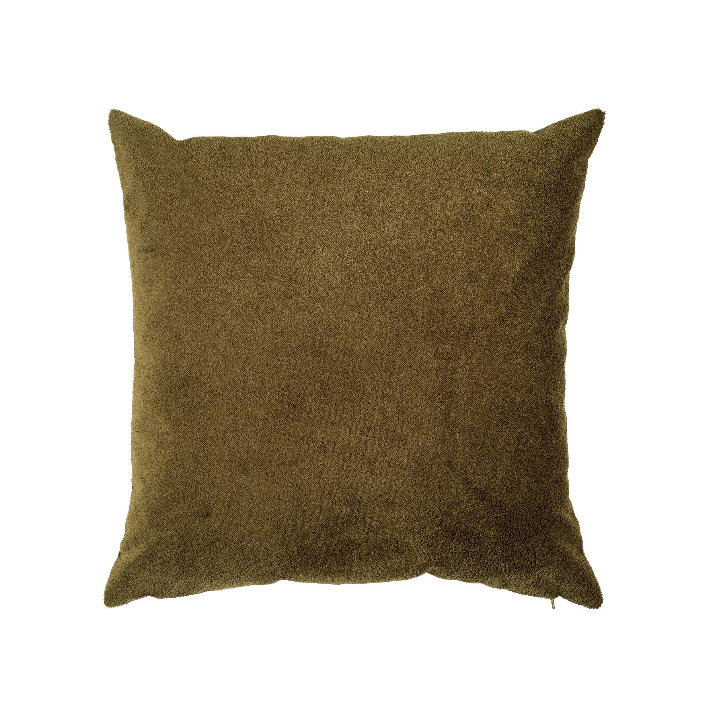 Warm Winter Yeşil Peluş Görünümlü 50x50 cm Kare Kırlent Kılıfı
