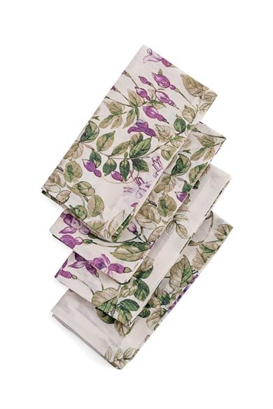 Sümbül Desenli Dörtlü Peçete Seti