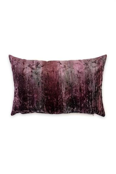Warm Winter Bordo Batik Boyalı Kadife 35X55 Dikdörtgen Kırlent Kılıfı