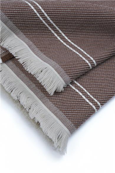 Bambu Kahverengi / Bordo Koltuk Şalı