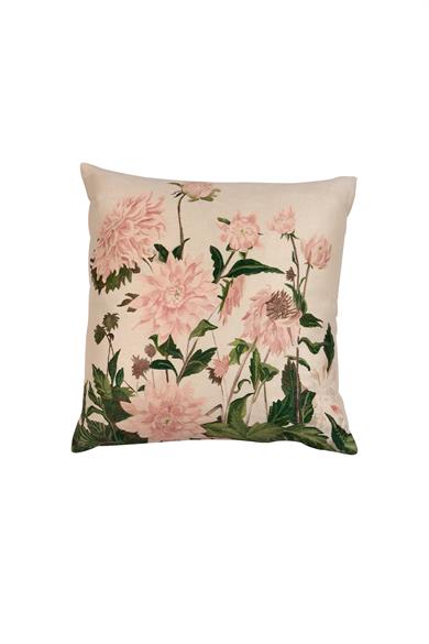 Romantic Floral Bej Çiçekli Kırlent Kılıfı