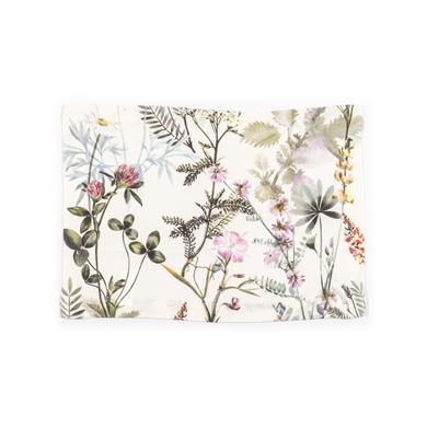 Beyaz Üzerine Çiçek Ve Yaprak Baskılı 35x50 2 li Amerikan Servisi Seti