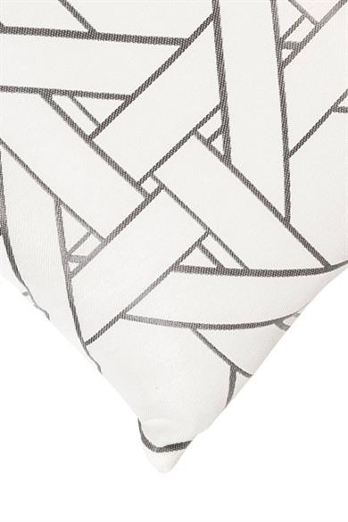 Outdoor Gri Geometrik Kırlent Kılıfı