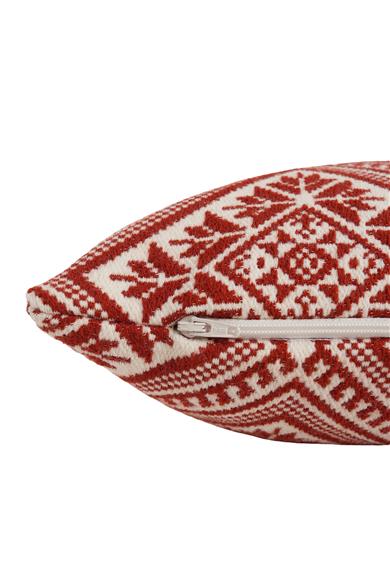 Kar Kristali Temalı Kırmızı Yılbaşı Kırlent Kılıfı