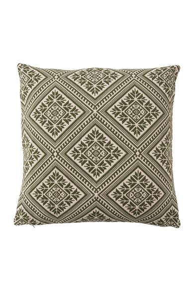 Kar Kristali Temalı Yeşil Yılbaşı Kırlent Kılıfı