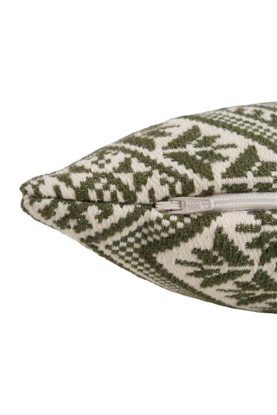 Kar Kristali Temalı Yeşil Yılbaşı Kırlent Kılıfı