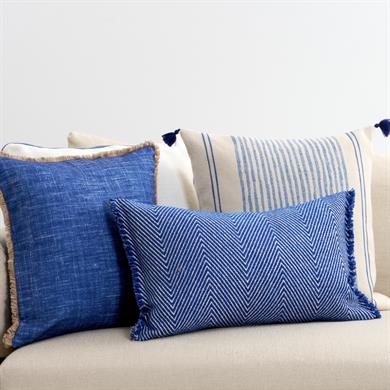 Marine Mavi Çizgili Kırlent Kılıfı