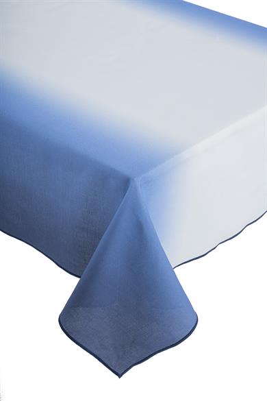 Mavi Beyaz Geçişli 150x250 cm Dikdörtgen Masa Örtüsü