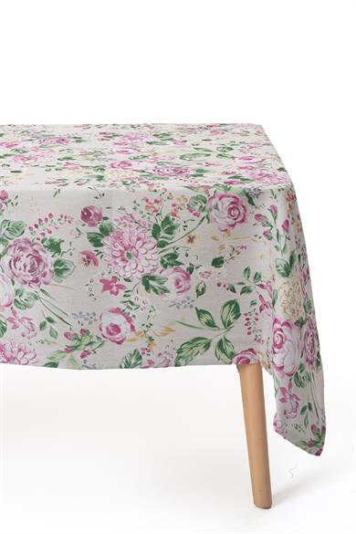 Mor Çiçek Detaylı Masa Örtüsü