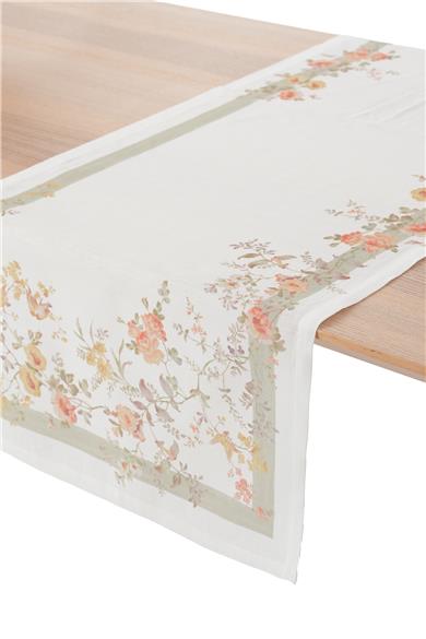 Multi Flower Çiçek Detaylı Vintage Renkli Masa Bandı