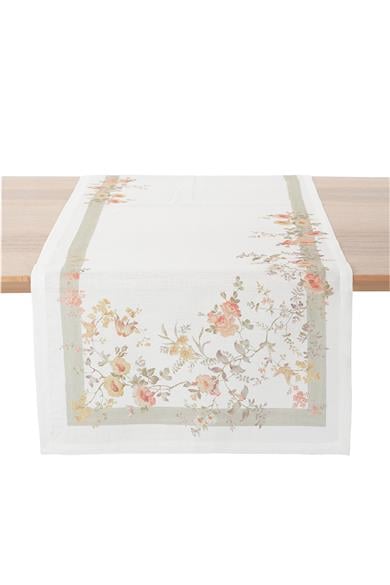 Multi Flower Çiçek Detaylı Vintage Renkli Masa Bandı