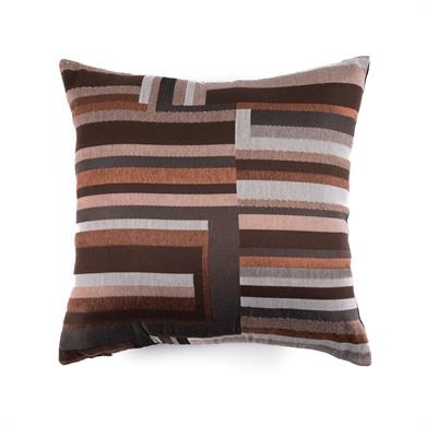 Warm Winter Oranj Kahverengi Tonlarında Geometrik Desenli 50x50 Kare Kırlent Kılıfı