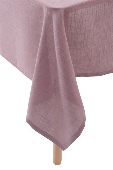 Pembe Düz Keten Masa Örtüsü