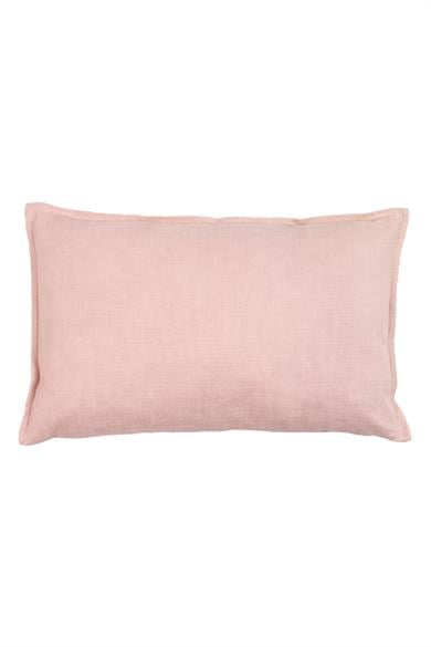 Romantic Floral Pembe Keten Kırlent Kılıfı 