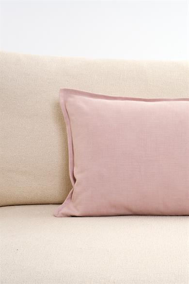 Romantic Floral Pembe Keten Kırlent Kılıfı 