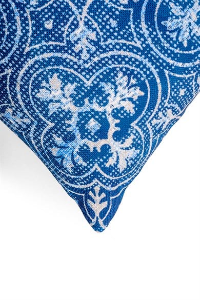Marine Polyester Dijital Batik Çini Desen Baskılı Dikdörgen Kırlent Kılıfı