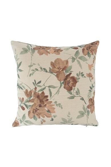 Romantic Floral Bej Kırlent Kılıfı