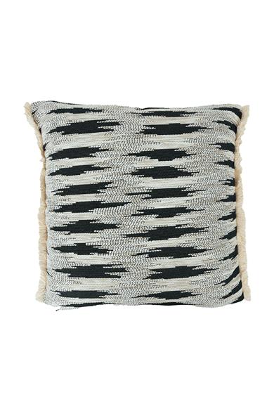 Global Etnik Beyaz / Siyah Kırlent Kılıfı