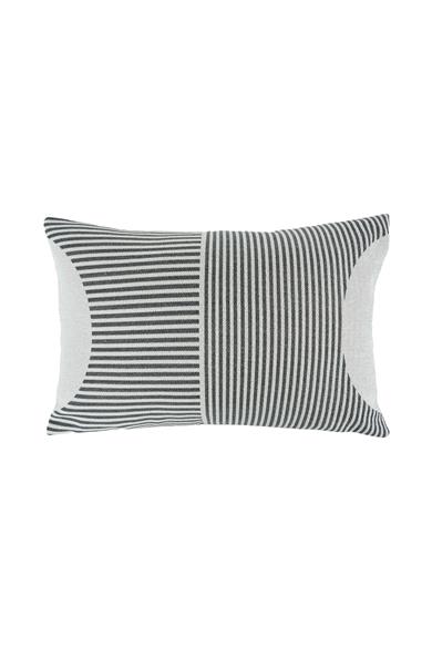 Global Etnik Gri / Siyah Kırlent Kılıfı