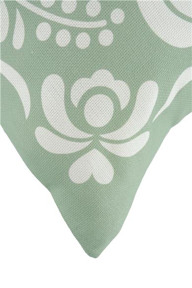 Romantic Floral Yeşil Kırlent Kılıfı