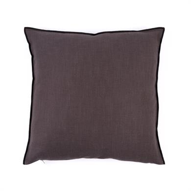 Warm Winter Siyah Overloklu Antrasit 50x50 cm Kare Kırlent Kılıfı