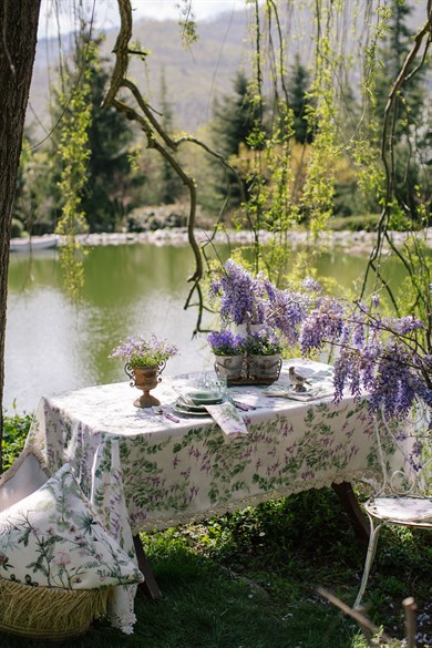 Sümbül Desenli Dörtlü Peçete Seti