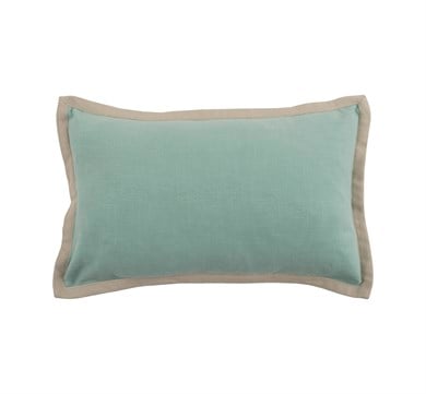 Aqua Marine Bej Biyeli Aqua Keten Dikdörtgen Kırlent Kılıfı