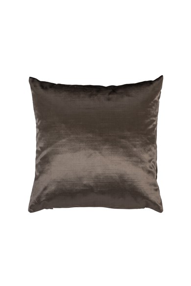 Warm Winter Düz Parlak Kadife Koyu Vizon Renkli 40x40 cm Kare Kırlent Kılıfı