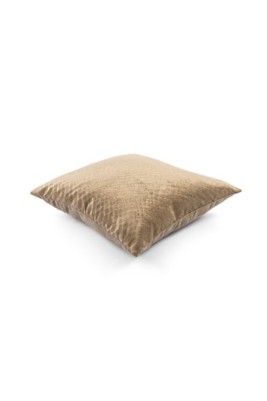 Warm Winter Krokodil Baskılı Kahverengi Kadife 45x45 cm Kare Kırlent Kılıfı