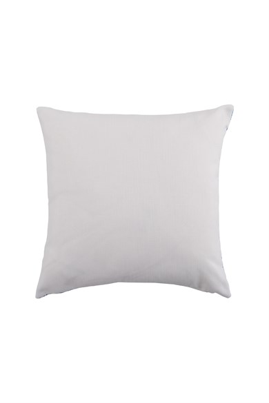 Multi Flower Turkuaz Mavi Renklerde Kare Kırlent Kılıfı