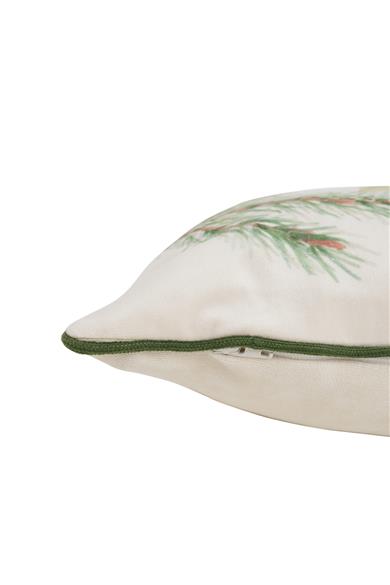 Yeşil Biyeli Poinsettia Detaylı Yılbaşı Kırlent