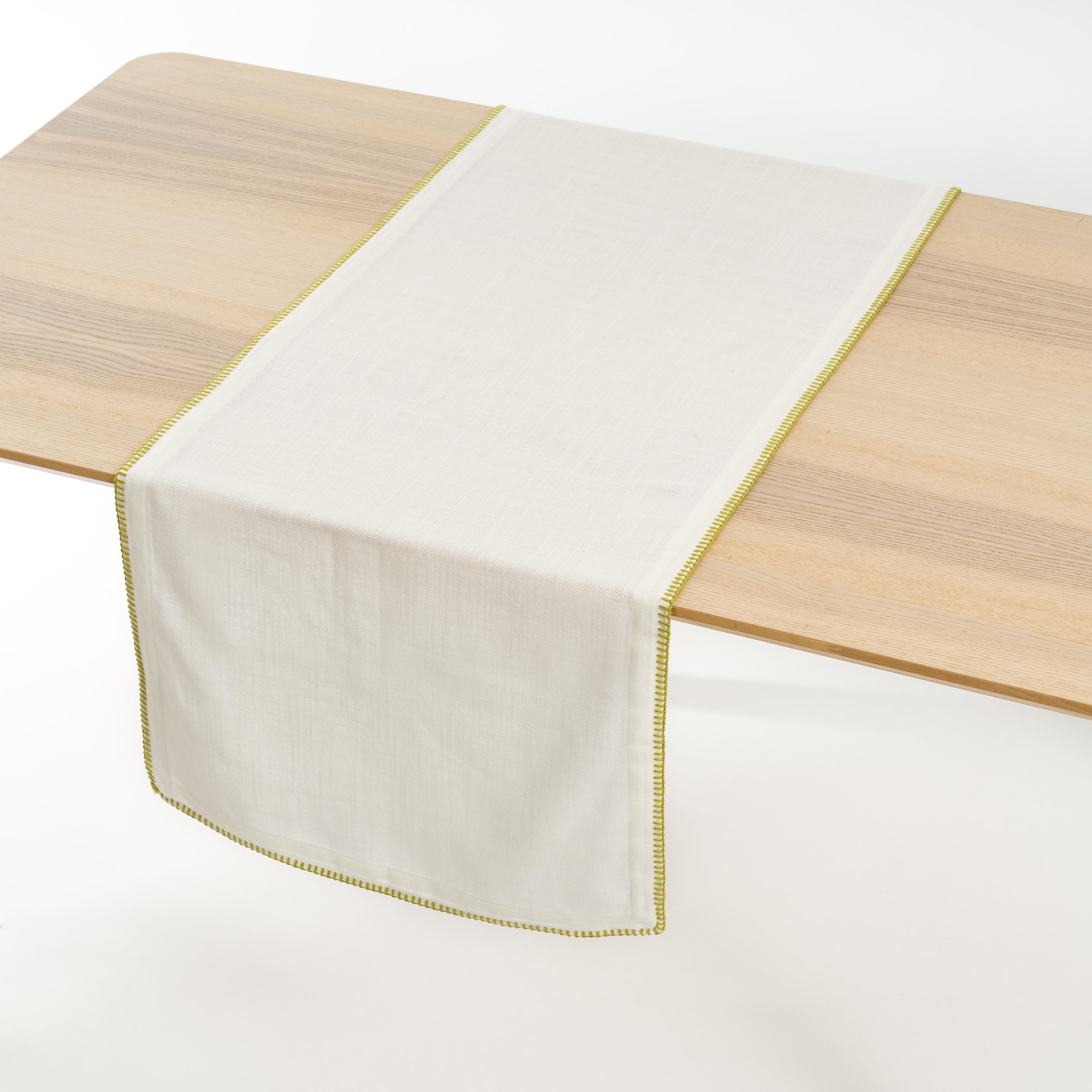 Çoban Dikişli 50x150 cm Masa Bandı Kırık Beyaz