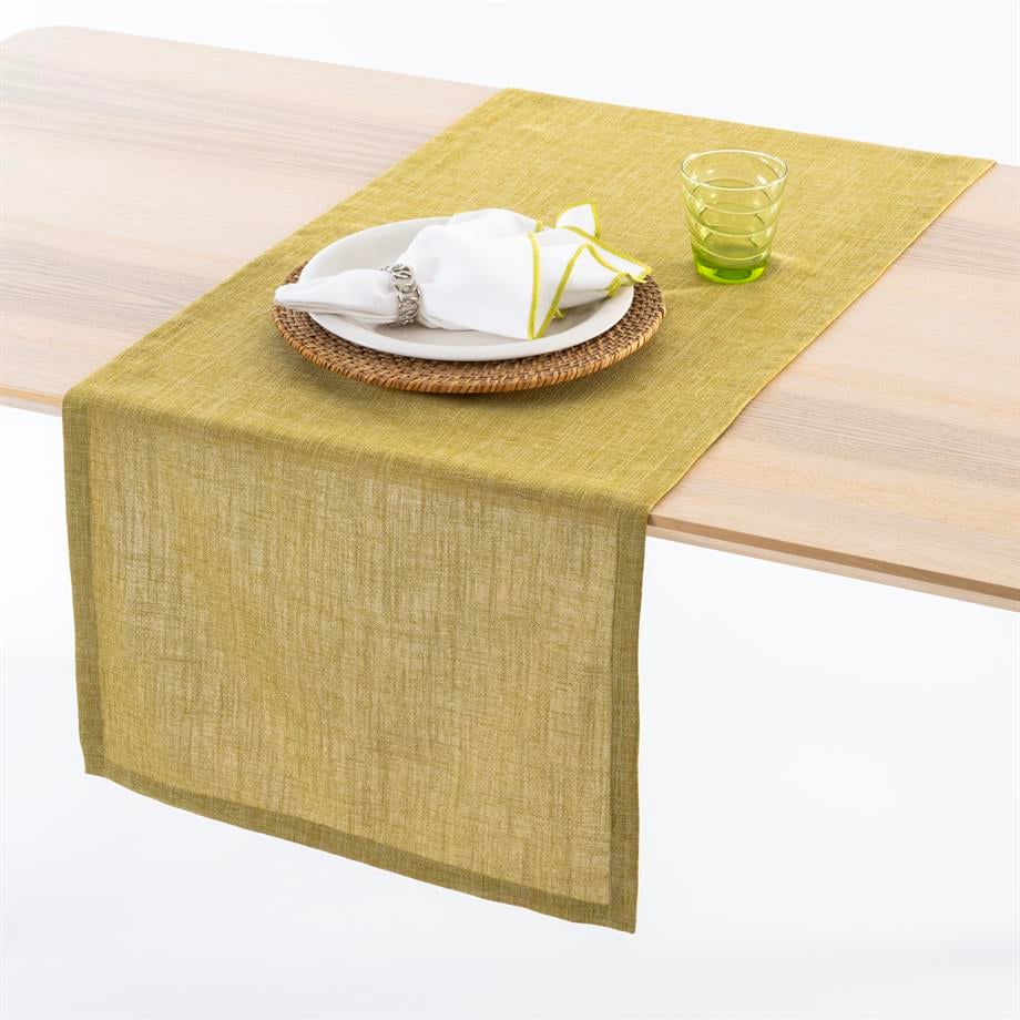 Fıstık Yeşili Renk Leke Tutmayan Polyester 50x150 cm Masa Bandı