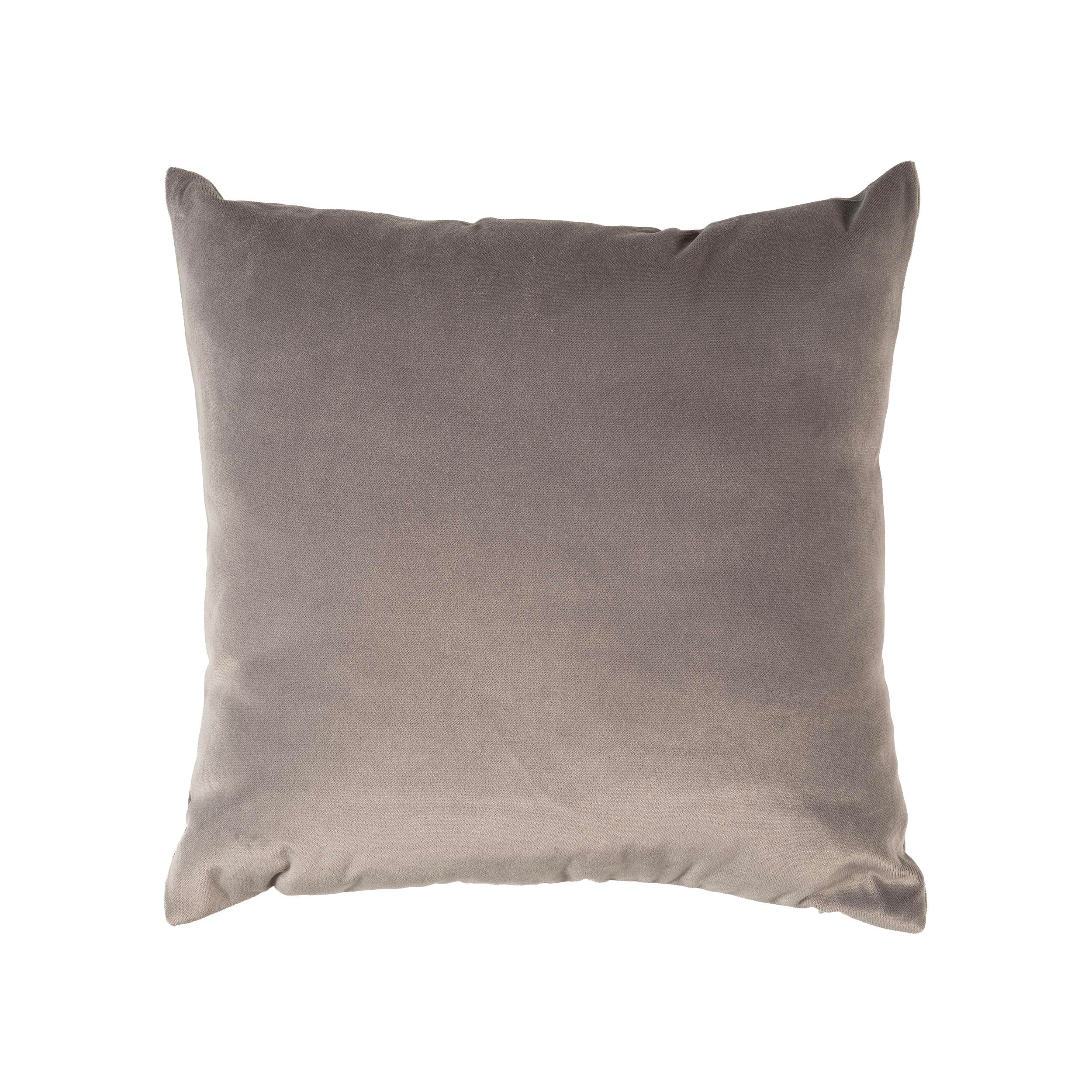Koyu Gri Kadife 45x45 cm Kare Kırlent Kılıfı